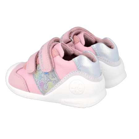 Παιδικό ανατομικό sneaker για κορίτσια Biomecanics ροζ πολύχρωμο 242112-B